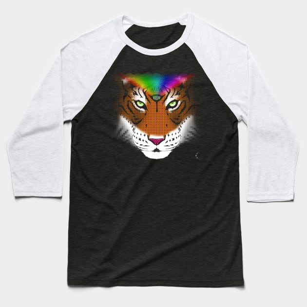 Third Eye of the Tiger Rainbow | Half Tone T-Shirt Baseball T-Shirt by ConstellationPublishing